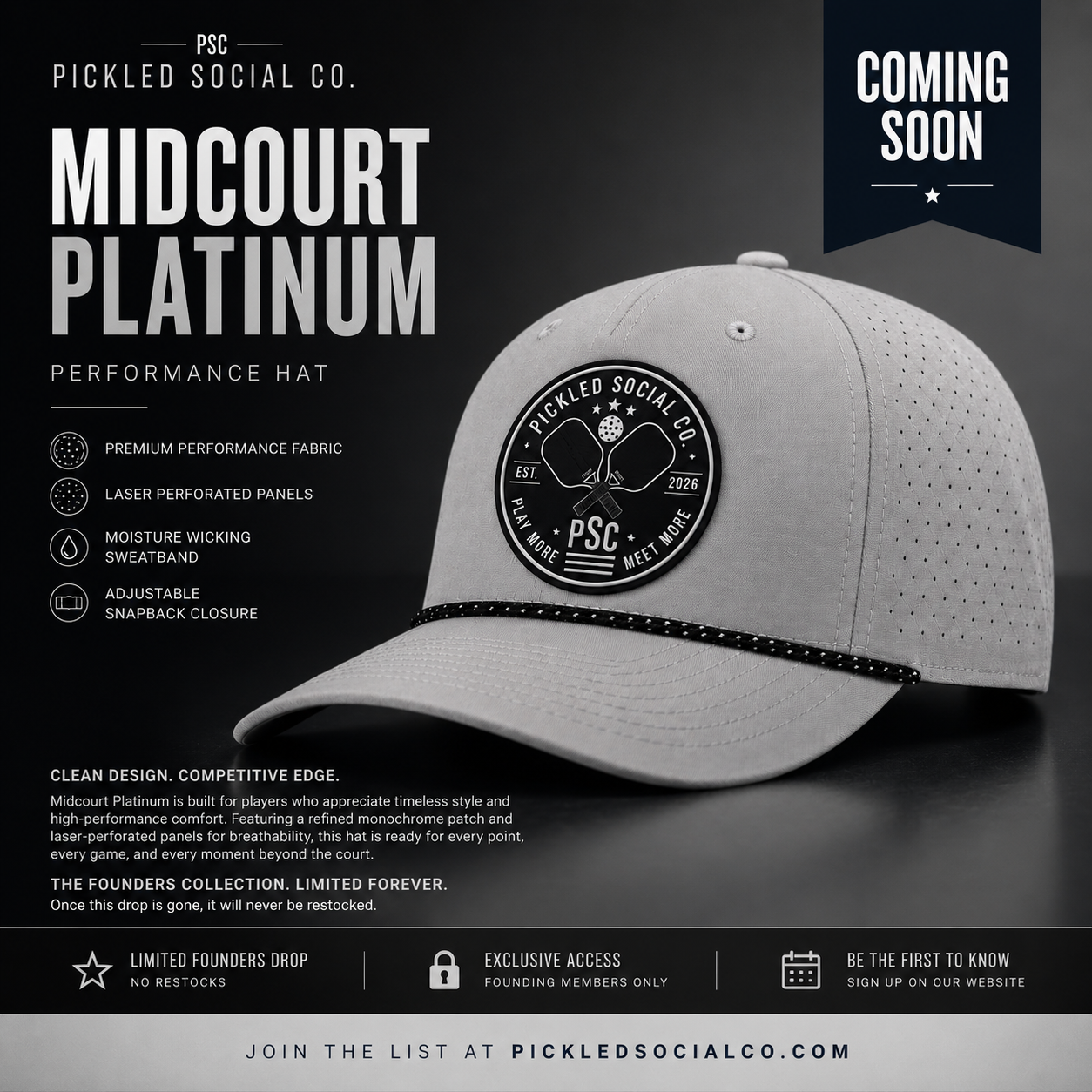 Midcourt Platinum Performance Hat